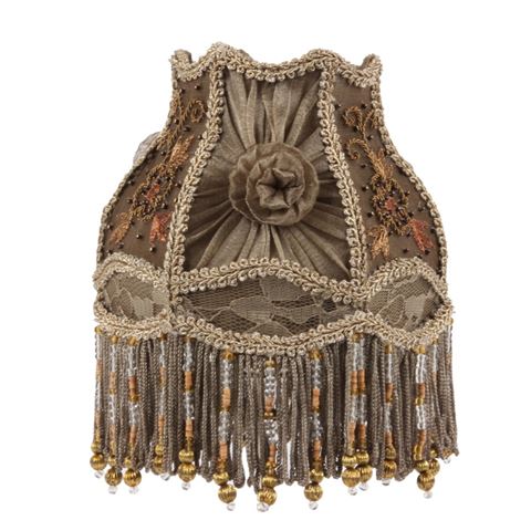 Lampshade Victorian Clip-On 15 cm - Taupe - Fabric