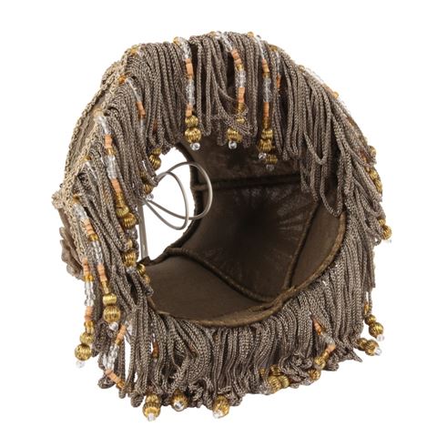 Lampshade Victorian Clip-On 15 cm - Taupe - Fabric