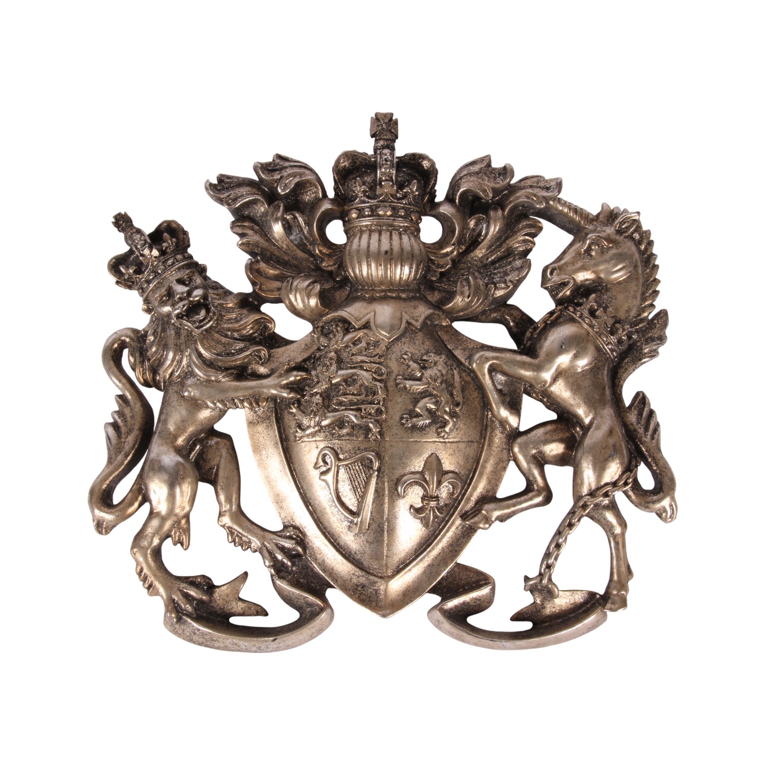 Wandornament Wapenschild 38 cm - Zilver - Resin