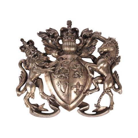 Wandornament Wapenschild 38 cm - Zilver - Resin