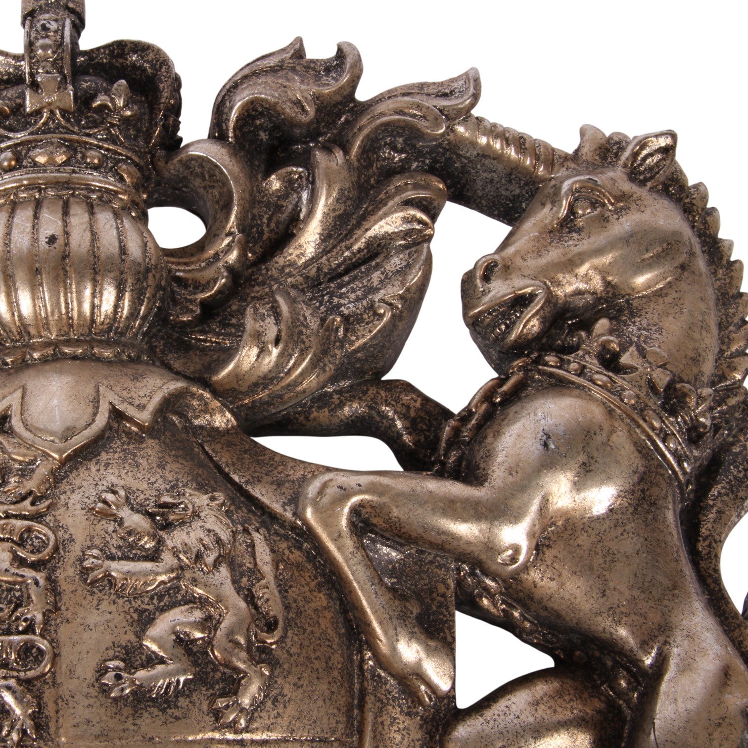 Wandornament Wapenschild 38 cm - Zilver - Resin