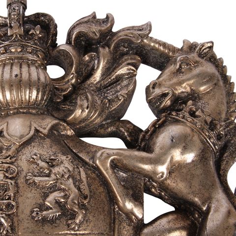 Wandornament Wapenschild 38 cm - Zilver - Resin