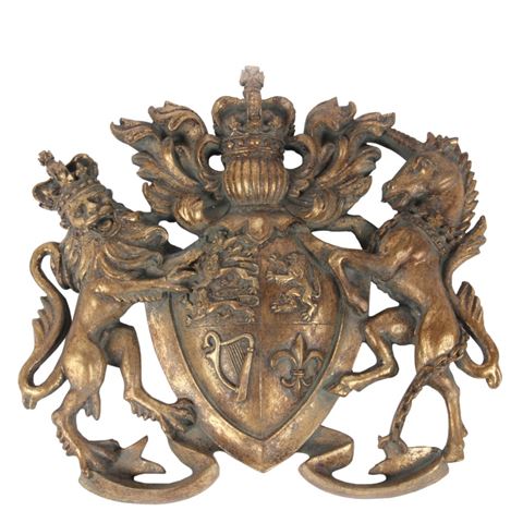 Coat of Arms Wall Plaque 38 cm - Gold - Resin