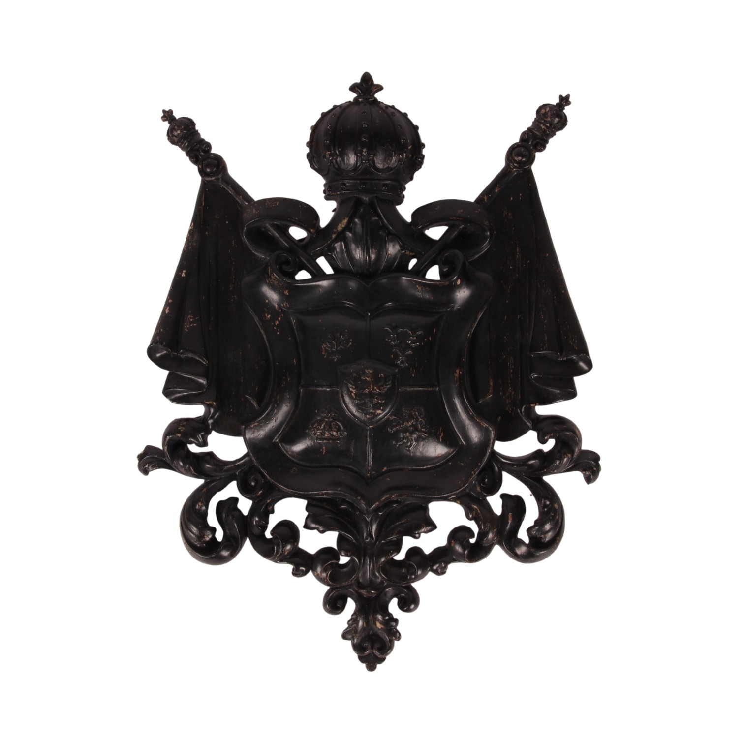 Wandornament Wapenschild 36,5 cm - Zwart - Resin