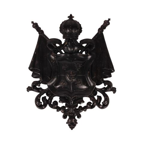 Wandornament Wapenschild 36,5 cm - Zwart - Resin