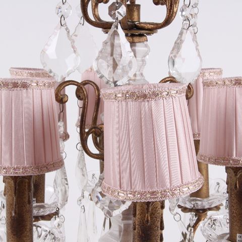 Lampshade Victorian Clip-On Mini 8 cm - Pink - Fabric