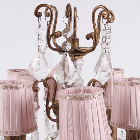 Lampshade Victorian Clip-On Mini 8 cm - Pink - Fabric