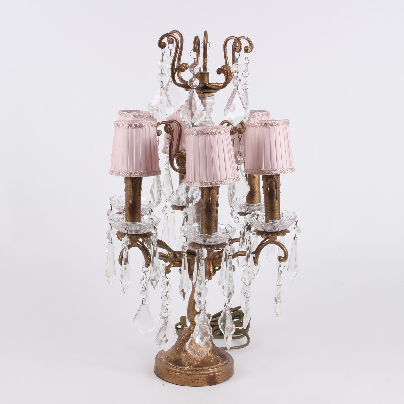 Lampshade Victorian Clip-On Mini 8 cm - Pink - Fabric