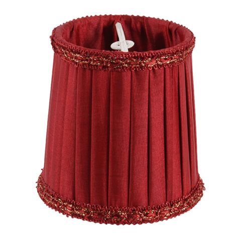 Abat-jour 8,5 cm - À pince - Rouge - Tissu