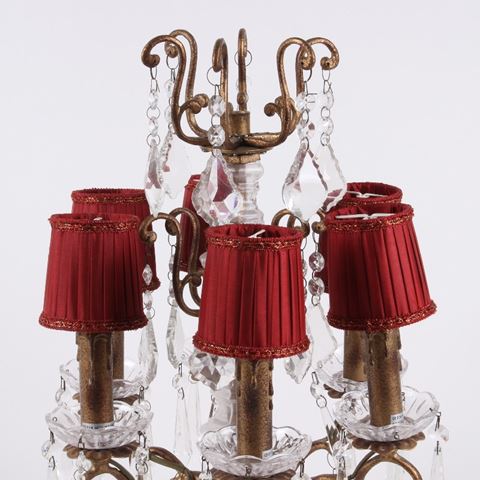 Abat-jour 8,5 cm - À pince - Rouge - Tissu