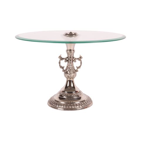 Cake Stand 33 cm - Silver - Glass