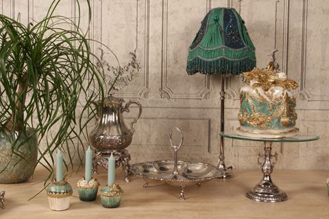Cake Stand 33 cm - Silver - Glass