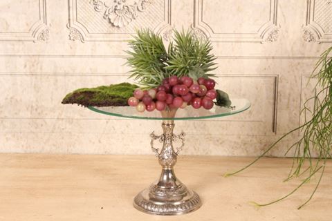 Cake Stand 33 cm - Silver - Glass