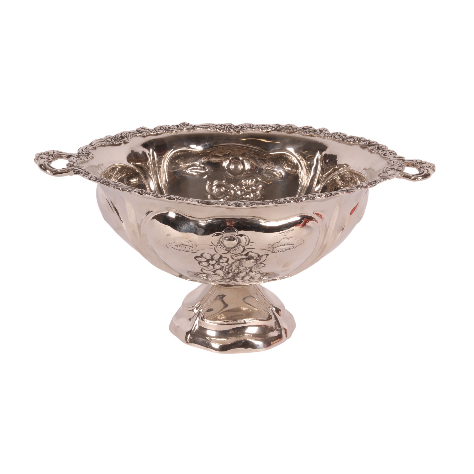 Schaal met Handvat 41 cm - Zilver - Koper