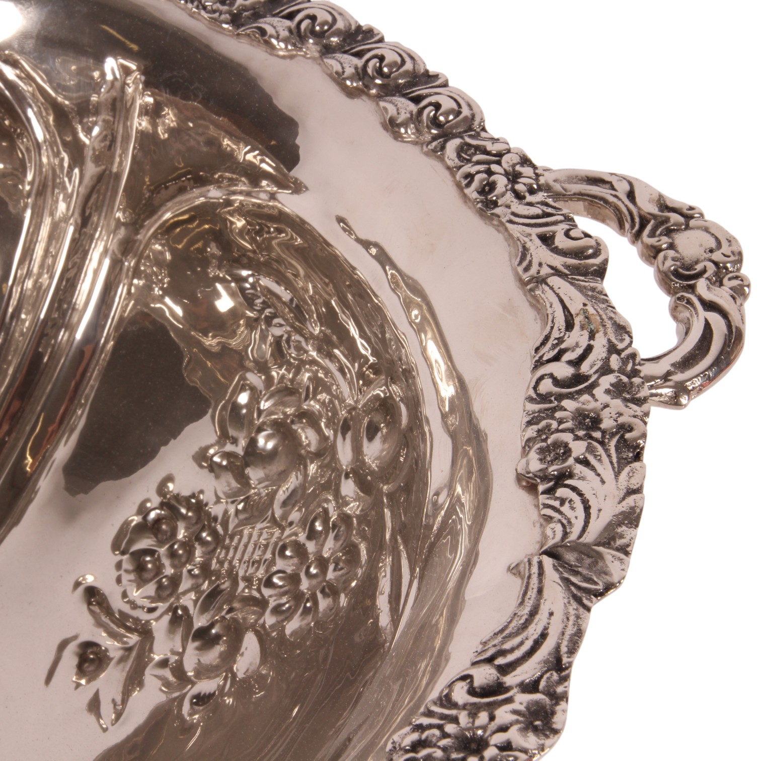 Schaal met Handvat 41 cm - Zilver - Koper