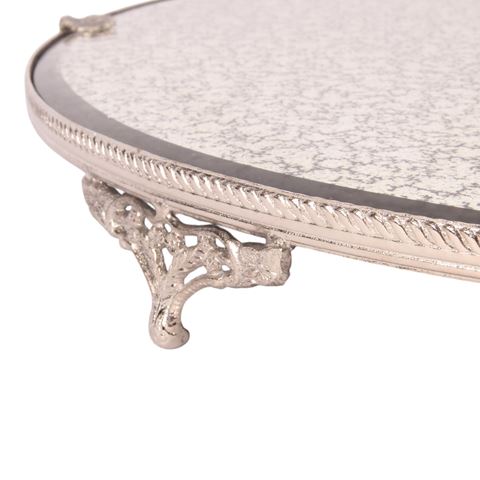Mirror Tray 38.5 cm - Silver - Brass