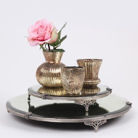 Mirror Tray 38.5 cm - Silver - Brass