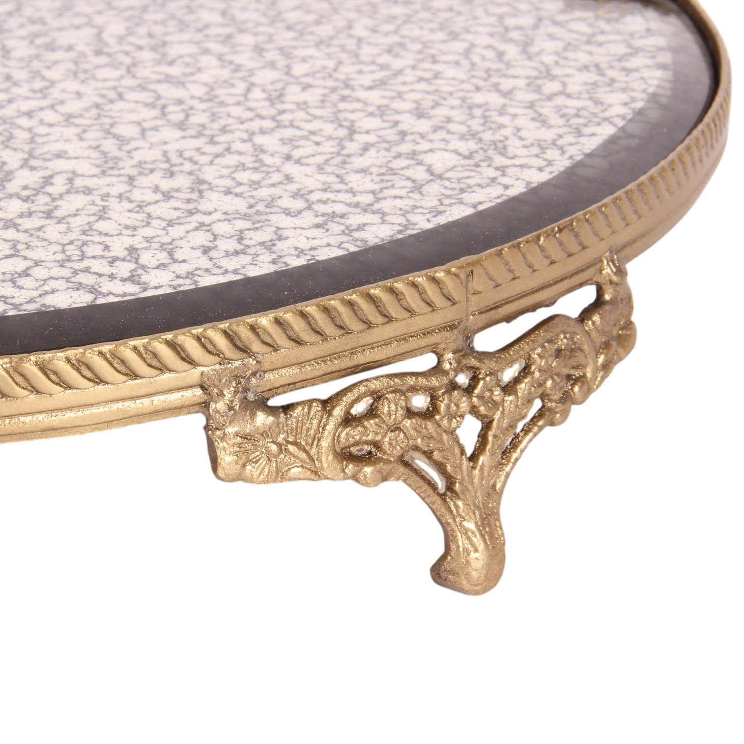 Dienblad met Spiegel 25.5 cm - Goud - Koper