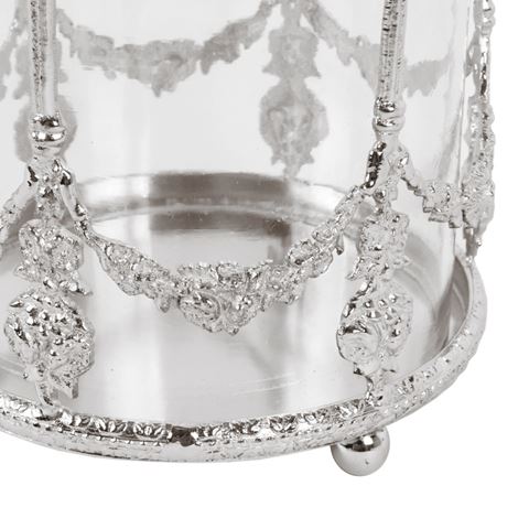 Waxinelichthouder 9 cm - Silber - Brass / Glas