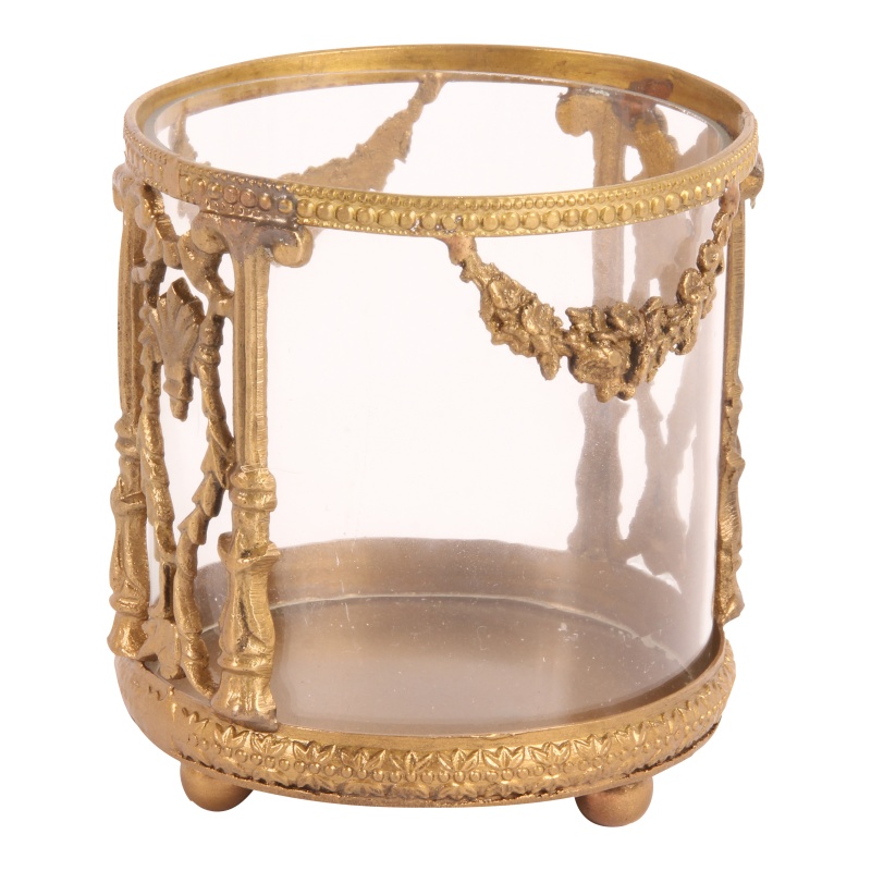 Waxinelichthouder 9 cm - Goud - Glas
