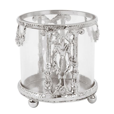 Waxinelichthouder 8,5 cm - Zilver - Glas