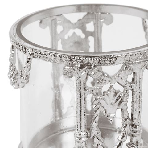 Waxinelichthouder 8,5 cm - Zilver - Glas