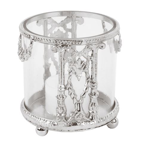 Waxinelichthouder 8,5 cm - Zilver - Glas