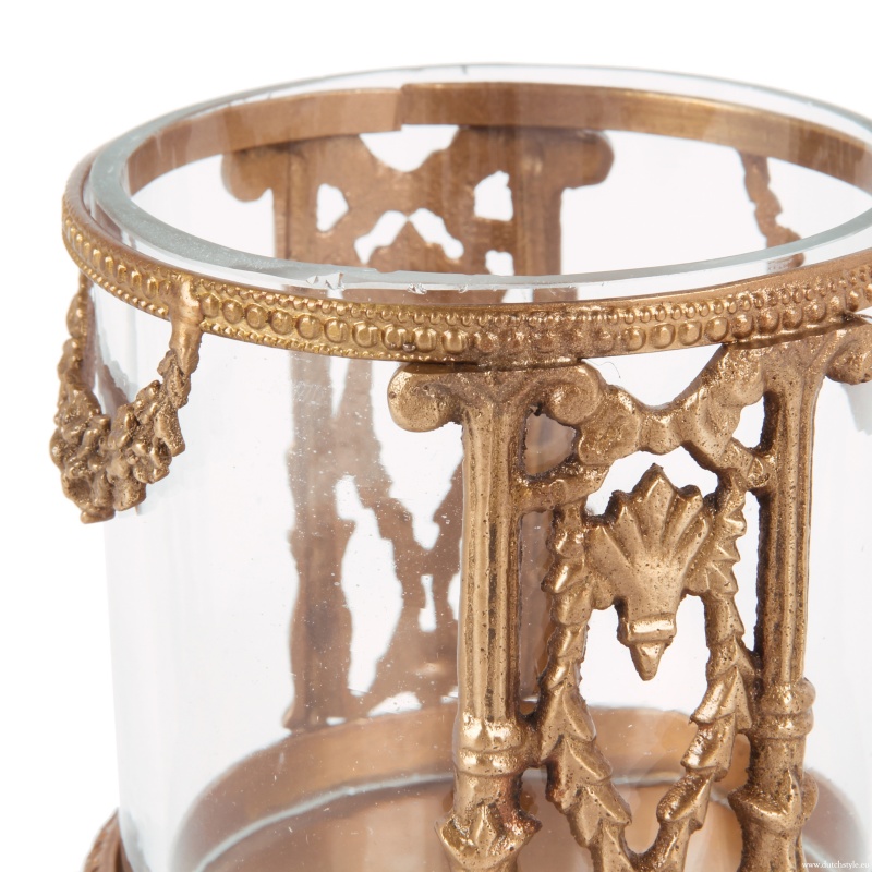 Waxinelichthouder 8,5 cm - Goud - Glas