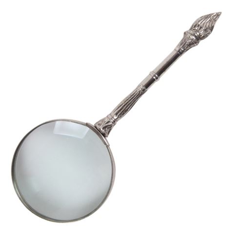 Magnifying Glass 20 cm - Silver - Brass