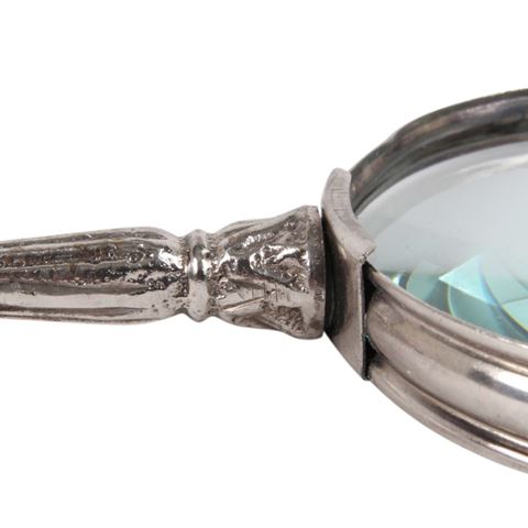 Magnifying Glass 20 cm - Silver - Brass
