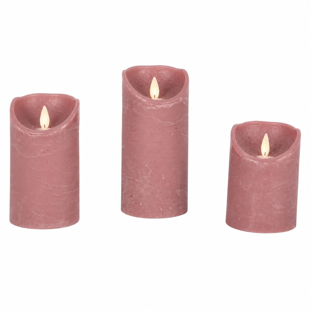 Wax LED kaarsen - Set van 3 - Met afstandsbediening - Roze