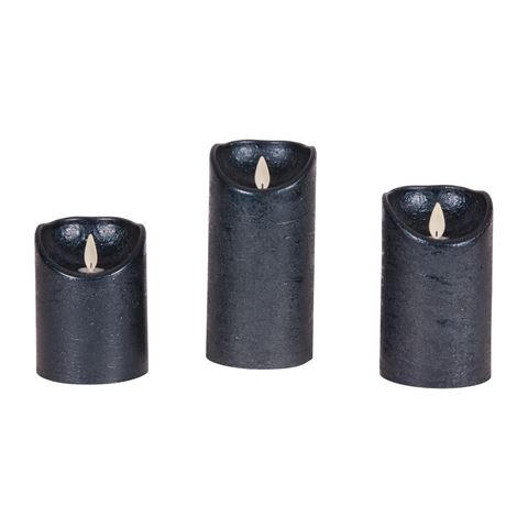 Wax LED kaarsen - Set van 3 - Met afstandsbediening - Blauw