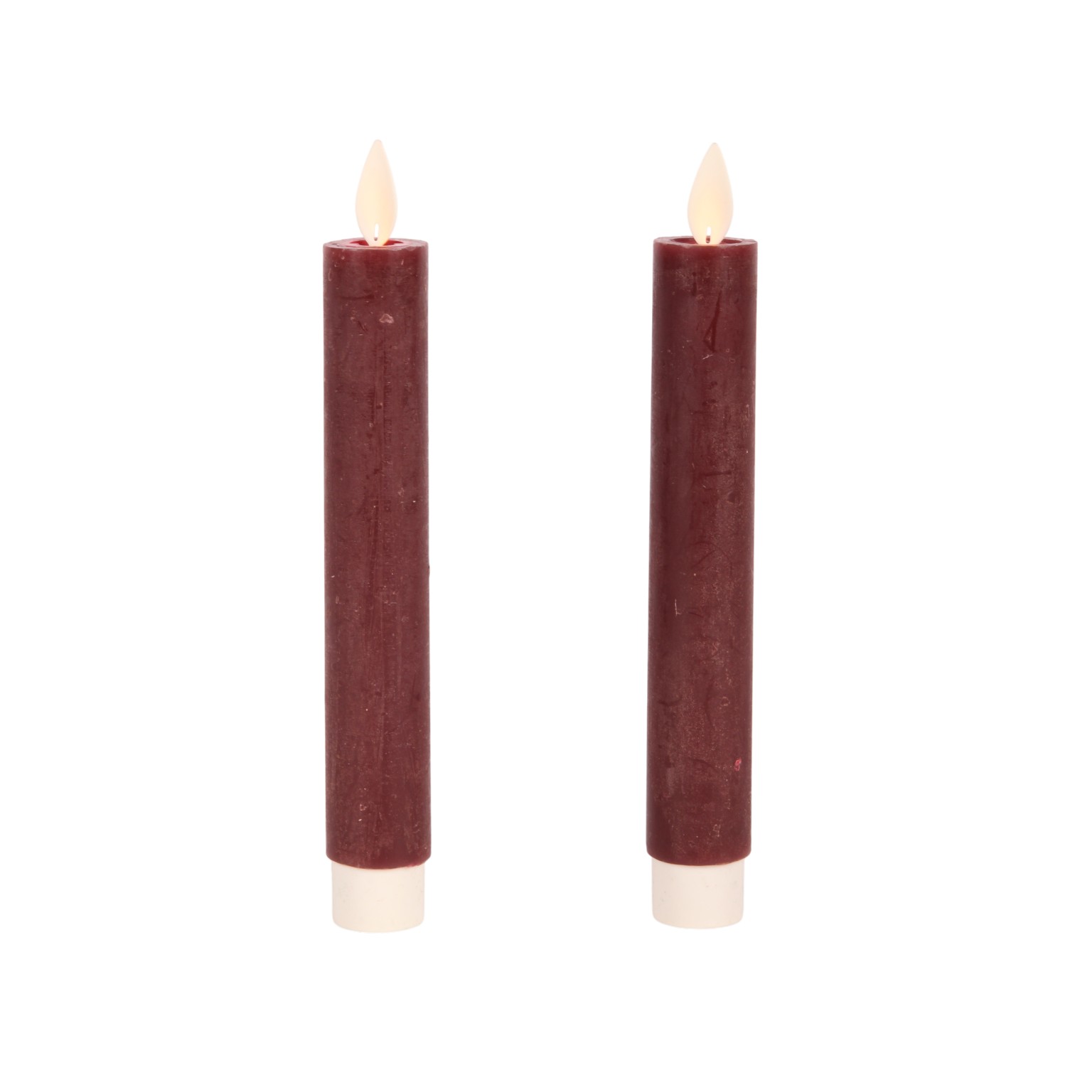 Wax Dinerkaarsen - Set van 2 - Met Afstandsbediening - Burgundy