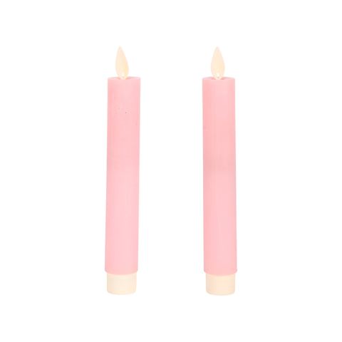 Wax Dinerkaarsen - Set van 2 - Met Afstandsbediening - Roze