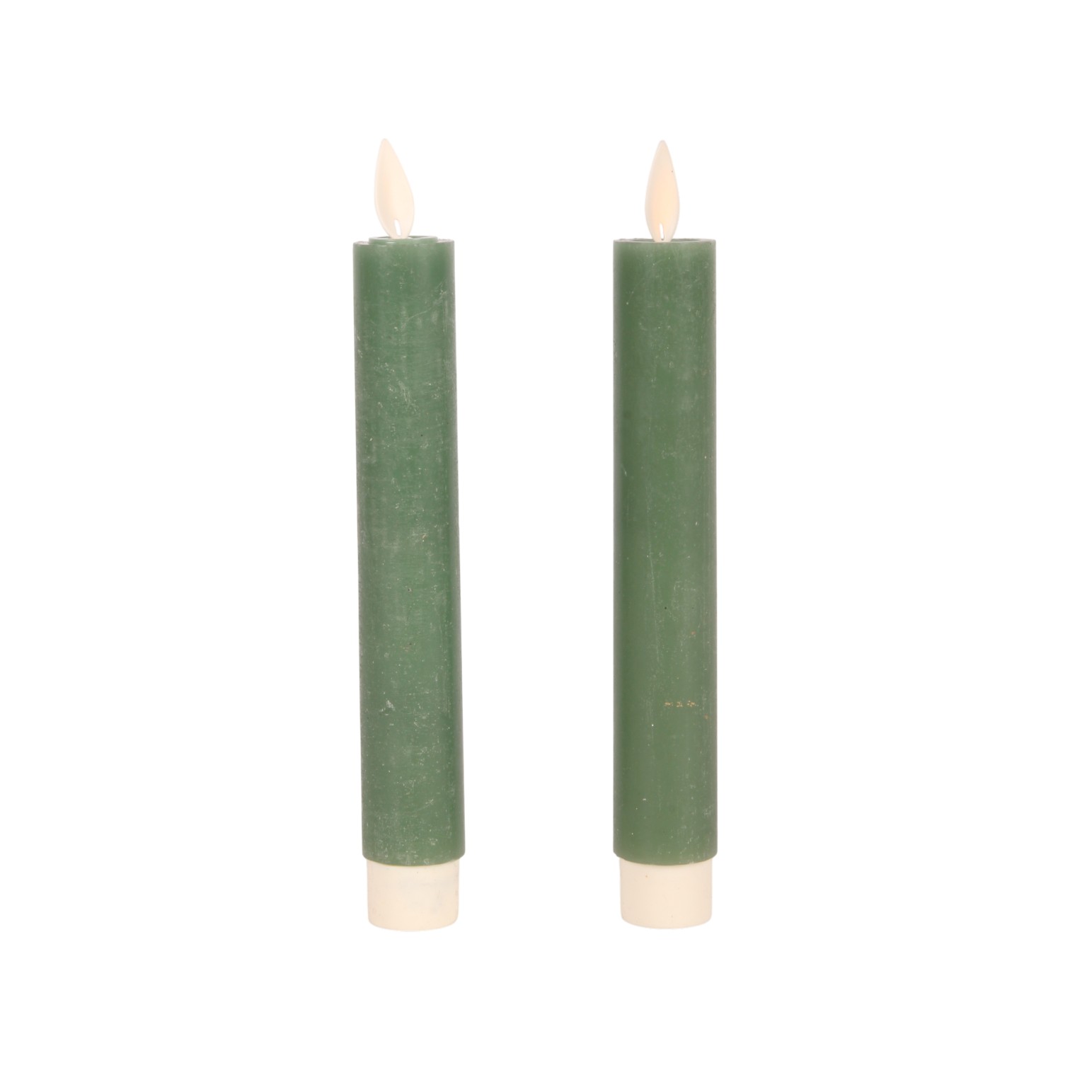 Wax Dinerkaarsen - Set van 2 - Met Afstandsbediening - Groen