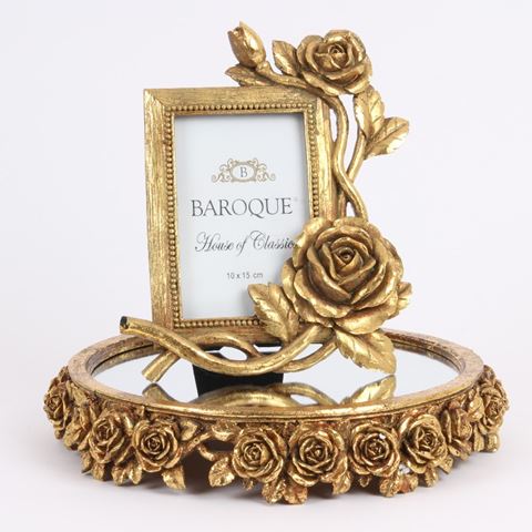 Mirror Tablett 30 cm - Gold - Harz