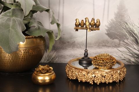 Plateau Miroir 30 cm - Or - Résine