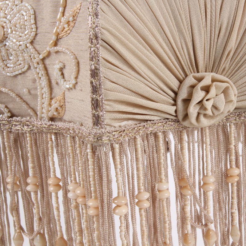 Lampenschirm Victorian 32 cm - Braun - Stoff