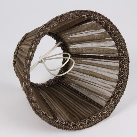 Lampenschirm 13 cm – Klemmleuchte – Braun – Stoff