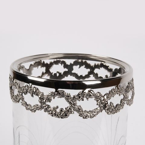 Windlicht Meiland 46 cm - Zilver - Koper / Glas