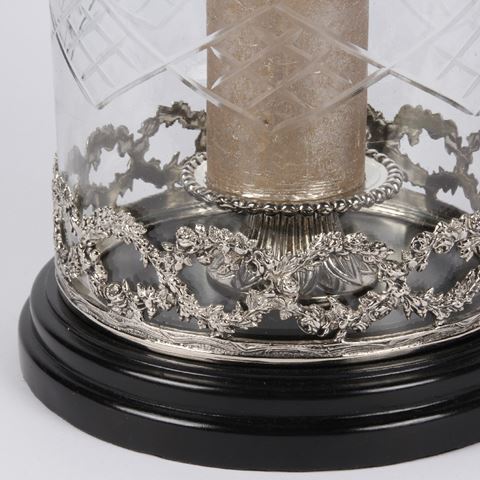 Windlicht Meiland 46 cm - Zilver - Koper / Glas