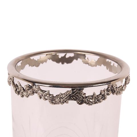 Windlicht 43 cm - Zilver - Koper / Glas