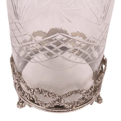 Windlicht 43 cm - Zilver - Koper / Glas