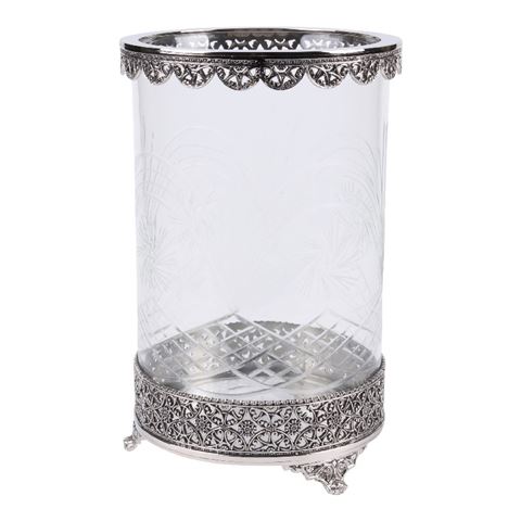 Windlicht Fadida 30 cm - Zilver - Koper / Glas