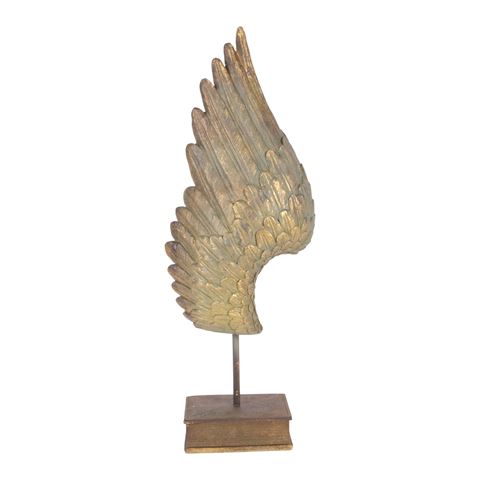 Flügel auf Ständer 60 cm - Gold - Harz
