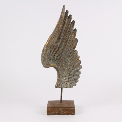Flügel auf Ständer 60 cm - Gold - Harz