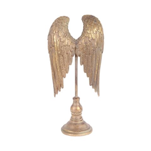 Ailes sur pied 51 cm - Or - Résine