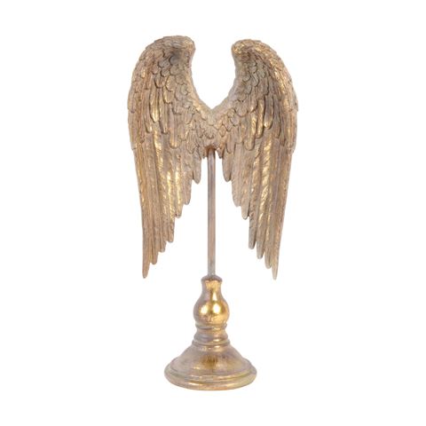 Ailes sur pied 51 cm - Or - Résine