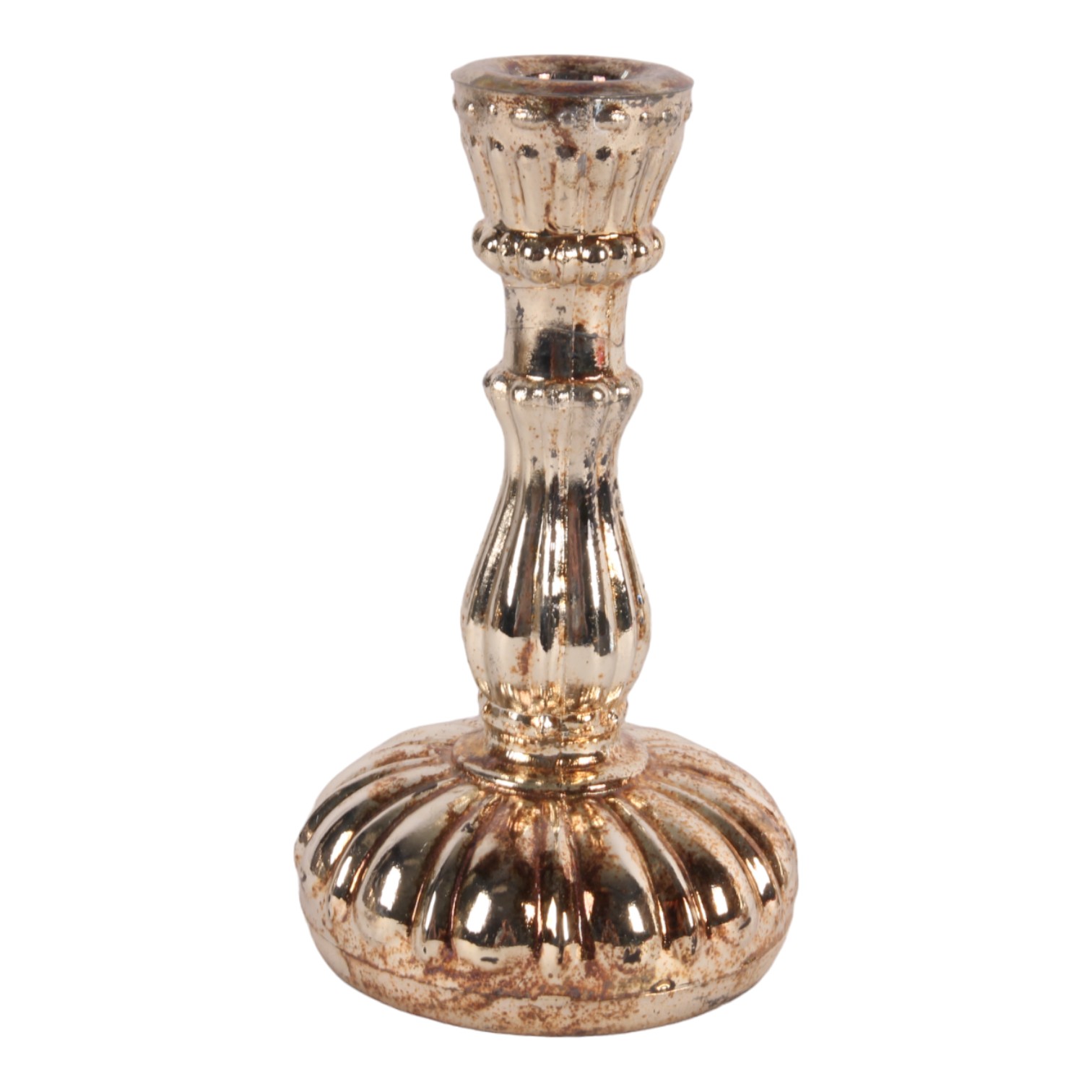 Kandelaar 17.5 cm - Zilver - Glas