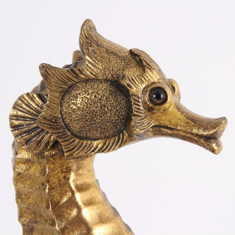 Seepferdchen auf Ständer 53 cm - Gold - Harz